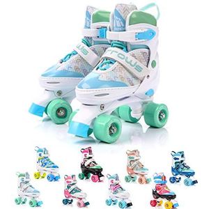 Rolschaatsen Voor Kinderen en Tieners - Verstelbare Inlineskates met elk 4 wielen - Comfortabele Retro Rolle Skates voor Meisjes en Jongens (Arrows, L 39-42)