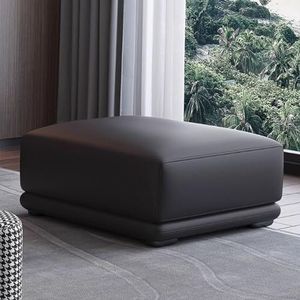 Modulair vierkant Ottoman, gestoffeerde voetsteun enkele bankstoel met benen, comfortabele pu lederen voetkruk vierkante stoel kubus voor woonkamer sectionele bank black-62 * 62 * 40cm