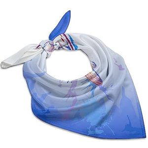 Paarse aquarel libelle bandana's voor mannen vrouwen vierkante kop zijden sjaal lichtgewicht wrap nek zakdoek halsdoek 45 cm x 45 cm