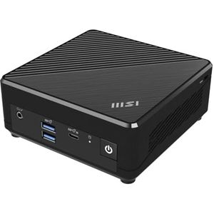 MSI Cubi N ADL-007DE Mini-PC, Intel processor N100, 4GB DDR4, 128GB M.2 SSD, 1x USB 3.2 Gen 2 Type C (DisplayPort Alternate), HDMI 2.0 & DP 1.4, WLAN AC 9462, Bluetooth 5, Windows 11 Pro, zwart