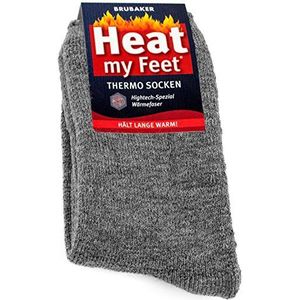BRUBAKER - Heat my Feet - Thermosokken - Grijs - 2 Paar
