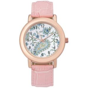 Groene Paisley Patroon Horloges Voor Vrouwen Mode Sport Horloge Vrouwen Lederen Horloge