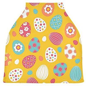 Kleurrijke Egg Art Baby Autostoelhoes Luifel Stretchy Nursing Covers Ademend Winddicht Winter Sjaal voor Baby Borstvoeding Jongens Meisjes