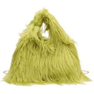 AOEGBY Pluche Tas Winter Schoudertas voor Vrouwen Fuzzy Handtassen Pluche Crossbody Tas Pluizige Tote Bag Harige Handvat Mobiele Telefoon Tas Pluizige Tas, groen., As detailpage