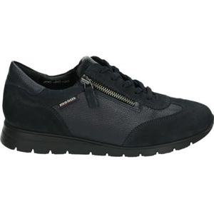 Mephisto - Sluiting sneaker Donia donkerblauw leer - hakhoogte ritssluiting veters - 1,5, donkerblauw, 39 EU