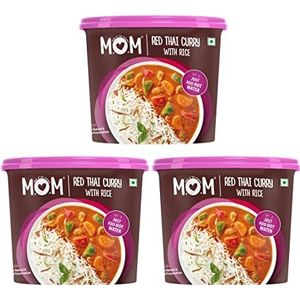 MOM - Meal of the Moment, Red Thai Curry Rice, Ready to Eat Instant Food No Added Preservatives, 108 gm, Pack of 3