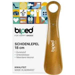biped schoenlepel van kunststof 18 cm – compacte reisschoenlepel met ergonomische vorm – ideaal voor kinderen en volwassenen – licht en duurzaam z1560(metallic-gold)