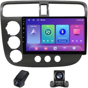 Autoradio,Android 13 geldt geldt voor Honda Civic 7 LHD RHD 2000-2006 9 inch HD touchscreen autoradio met draadloze Carplay Android Auto GPS-navigatie 5GWi-Fi Bluetooth FM RDS DSP(B,NF-2)