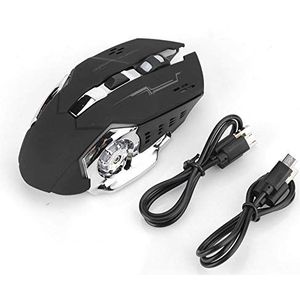 Draadloze muis, USB-muis Opladen, Game Mouse Dempen Verlichting Computer Laptop Accessoires 10 Meter(Kostenlose Wolf X8 Black Silent Edition)