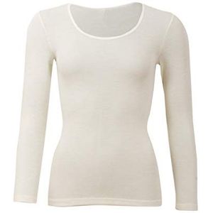 Cosilana, Damesonderhemd met lange mouwen, 70% wol, 30% zijde, naturel, 36-38
