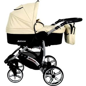 Kinderwagen, buggy, set babyzitje en Isofix Optioneel Allivio by SaintBaby Beige 3-in-1 met babyzitje