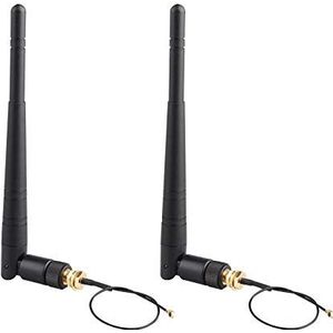 Jopto 2 STKS 2.4G Hoge Gain Draadloze Router Antenne 3DBI WiFi Antenne RP-SMA Vrouwelijke Connector met Hoge Prestaties U.FL IPX naar RP-SMA Mannelijke Pigtail RF 1.13 Antenne WiFi Kabel Lengte 15 cm