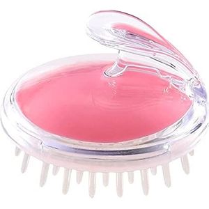 Siliconen Shampoo Hoofdhuid Douche Lichaam Wassen Haarverzorging Massage Massager Borstel Kam (Roze)