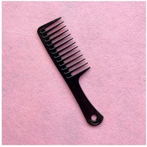 Hairdress Kam Hittebestendige Vrouw Natte Haak Krullend Haar Borstels Pro Salon Verven Styling Tools Grof Brede Spikes Tand(Black)
