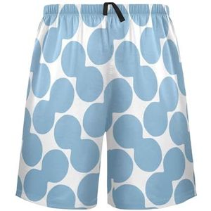 LI ZHI XIN Herenpyjamabroek, korte pyjamabroek, zomer casual shorts, elastische tailleband met trekkoord, rechte losse pasvorm met 2 zakken, S-XXL polkadot-patroon, Meerkleurig, S