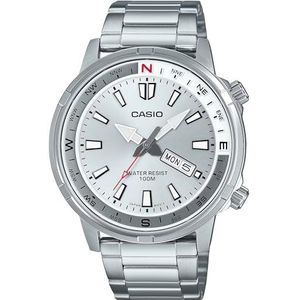 Horloge CASIO Collection - MTD-130D-7A, kleur armband: zilvergrijs, wijzerplaat, zilvergrijs, heren, Armband