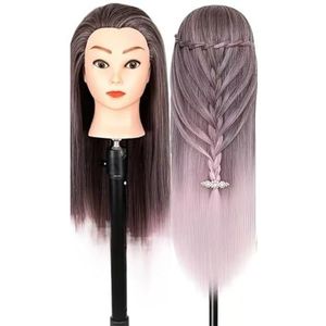26-inch mannequinhoofd met veelkleurig synthetisch haar