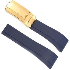 dayeer Waterdichte rubberen horlogeband voor Rolex Submariner YachtMaster Daytona horlogeband vervangende armband kettingaccessoires (Color : Blue-gold, Size : 20mm)