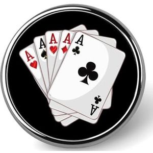 Gokken Casino Aces Poker Ronde Broche Pin voor Mannen Vrouwen Aangepaste Badge Knop Kraag Pin voor Jassen Shirts Rugzakken