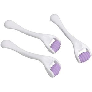 Gezichtsroller, comfortabele 3 stuks siliconen gezichtsspiermassageroller voor kantoor (paars)