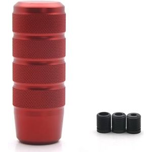 TUANZUN Versnellingspookknop, universele versnellingspookknop, 95 mm, antislip, handgeschakeld, aluminium, gekartelde schakelknop (rood)