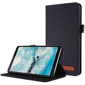 Tabletbescherming Compatibel met Lenovo Tab M7 TB-7305F 7 inch, Flip Fold Stand Case Beschermende stof Print Cover met kaartsleuven tabletaccessoire (Color : Siyah)