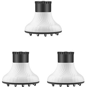 3 set haardroger diffuser voor krullend en golvend haar, wit, 16,5 x 15 cm