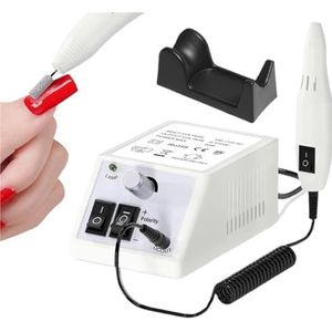 Draagbare elektrische nagelboormachineset for manicure, pedicure, gellakverwijdering, professionele salonuitrusting met polijstmachine(EU White)