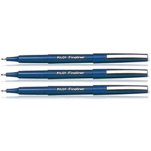 Pilot Fineliner schrijfstiften, extra fijne punt, 0,4 mm, blauw, 3 stuks