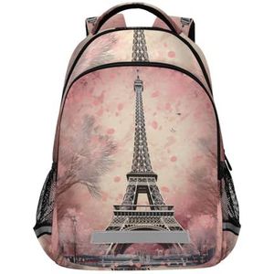 Wzzzsun Europese Kunst Frankrijk Eiffeltoren Rugzak Boekentas Reizen Dagrugzak School Laptop Tas Voor Tieners Jongen Meisje Kinderen, Leuke mode, 11.6L X 6.9W X 16.7H inch