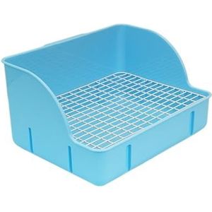 Konijnenkooi potje hoek potje duurzaam spatwaterdicht huisdiertoilet hoek potje muiskooi, accessoires voor konijnenkooi (blauw)