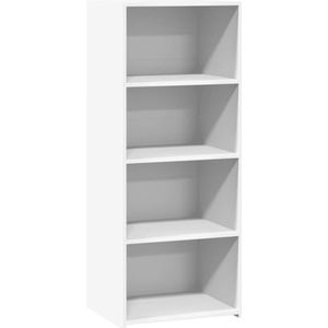 vidaXL Hoge Kast - Wit - Bewerkte Hout - 50x41x124 cm