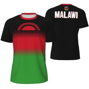 Sport Mesh T-Shirt Malawi Vlag voor Running Bike Voetbal Tennis Voetbal Fitness Tees 3D Gedrukt, Meerkleurig, S