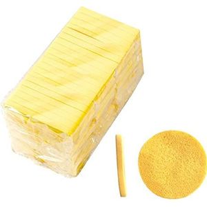 Gezichtsspons gecomprimeerd, 120 stuks PVA professionele make-up verwijdering ronde gezichtswassponzen spa-pads exfoliërende reiniging voor vrouwen, geel