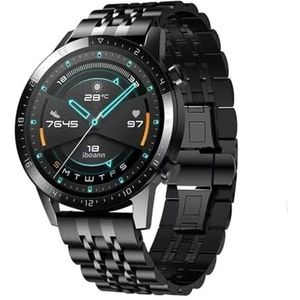 22mm roestvrijstalen horlogeband geschikt for Huawei Watch 4 GT2 3 pro 46mm band geschikt for samsung horloge 6 5 4 loop geschikt for seiko armband (Color : Black-3, Size : For huawei gt 42 46)