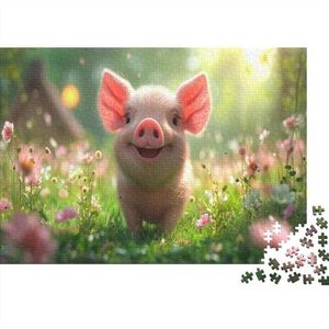 Piglet Puzzel voor volwassenen, 1000 stukjes, houten puzzel, 1000 stukjes, spellen, puzzel decoratie voor thuis, puzzel, cadeaus voor jongens en meisjes, volwassenen, 1000 stuks (75 x 50 cm)