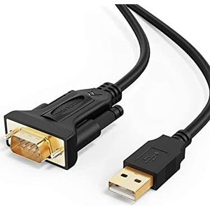 CableCreation USB naar RS232 Seriële Kabel met FTDI Chipset, 1M Vergulde USB 2.0 naar RS232 Connector DB9 Seriële Converter Kabel voor Kassa Modem Scanner Industriële Machines CNC Zwart