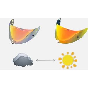 Motorhelm vizier lens, Helmvizier, fotochromatisch helmschild for HJC RPHA70 RPHA11 HJ-26 ST vizier Visiere Casque Moto UV-gesneden lens Hoge sterkte rijgebruik (Hj26 helder)(Hj26 Revo Red)