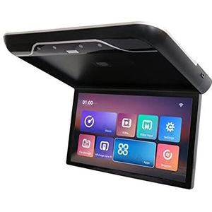 Auto Hoofdsteun Speler, Autodak Mount Monitor HD 1080P 19 Inch Plafond Mount Flip Down Overhead Screen MP5 Multimedia Speler WIFI/Bluetooth(19 inch Black)