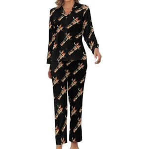 Giraf met zonnebril dames pyjama set bedrukte pyjama set nachtkleding pyjama loungewear sets M