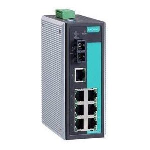 Industrial Unmanaged Ethernet Switch with 6 10/100BaseT(X) ports, 2 multi-mode 100BaseFX ports, ST connector, -40 to 75°C