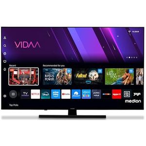 MEDION 138,8 cm (55 inch) QLED-tv (smart-tv, Dolby Vision HDR, VIDAA Store, Netflix, Prime Video, Disney+, DAZN, Paramount+, DTS X, Dolby Atmos, PVR, Bluetooth, MD 855600)