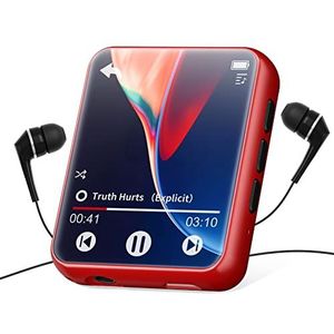 32 GB MP3-speler Bluetooth 5.0, hifi losless sound-muziekspeler met luidspreker, line-in voice recorder, FM-radio, 1,8 inch volledig touchscreen, ondersteuning tot 128 GB (met hoofdtelefoon, bescherming)