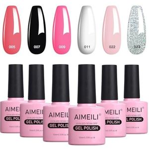AIMEILI UV Gel Nagellak Set - Gellak Kleur Soak Off Polish - 6 X 10 ml Gift Kit