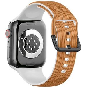 Sport zachte band compatibel met Apple Watch 38/40/41mm (hout gemaakt natuurlijk) siliconen armband band accessoire voor iWatch