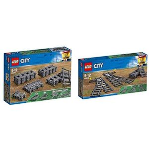 Steinchenwelt Lego City 2-delige set: 60205 rails + 60238 wissels voor de op afstand bestuurde spoorweg
