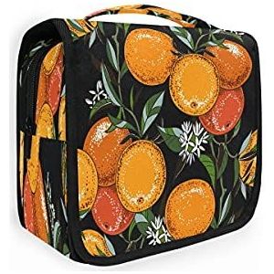 RXYY Opknoping Reizen Vintage Fruit Oranje Toilettas Vouwen Badkamer Gym Organizer Draagbare Cosmetische Wassen Tas voor Vrouwen Meisjes