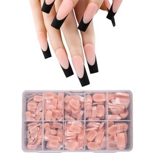 Nep nagels acryl nagels tips vierkante/amandel/stilettos/doodskist valse nagels 600 stks volledige kunstmatige nagels met geval