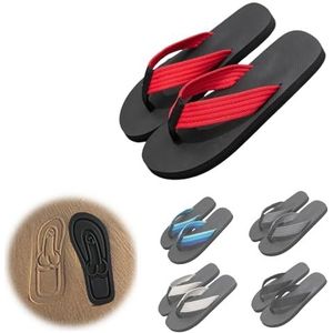 Verborgen Flops, Zomer Strand Comfort Antislip Sandaal, Spoof Strand Flip Flops, Grappige Voetafdruk Slippers, Strandfeest Straf Rekwisieten(Color:Red,Size:11-11.5 Women/9-9.5 Men)