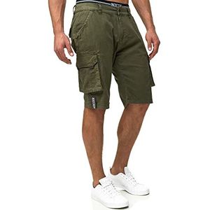 Indicode Heren Coeur Cargo Shorts | Korte broek met 6 zakken van 98% katoen Army M